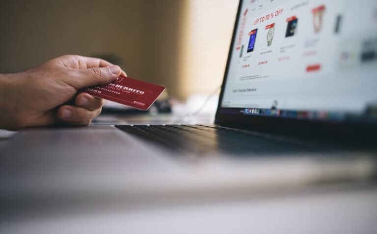 a laptop and a card used for ecommerce business